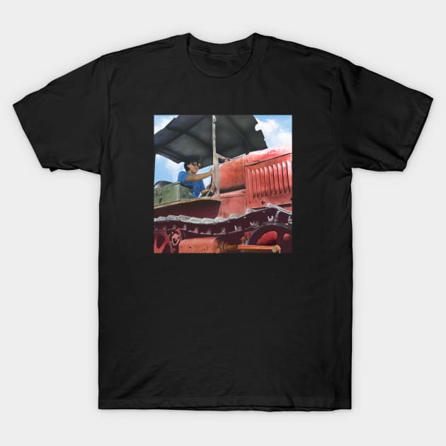 Israel, Kibbutz Ma’abarot, Tractorist. 1940 T-Shirt by UltraQuirky